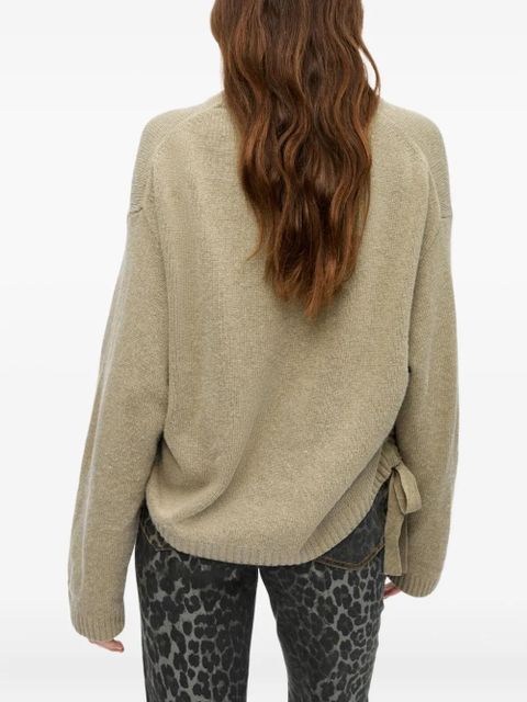 GANNI side-tie sweater - Green