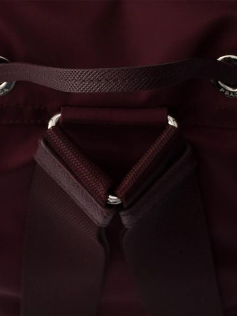 Prada logo-plaque backpack - Red