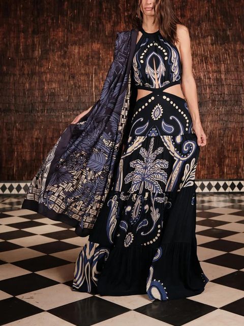 Johanna Ortiz Harmonic Garden scarf - Blue