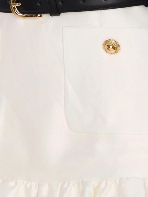 Self-Portrait ruffled hem mini dress - White