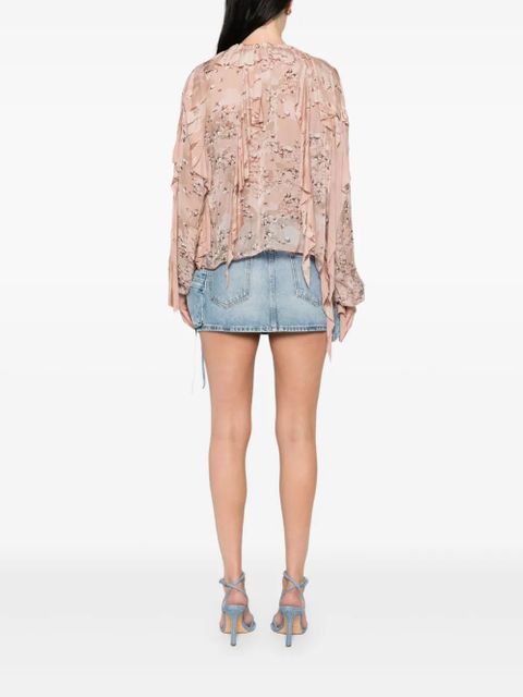 Diesel ruffled printed blouse - Brown