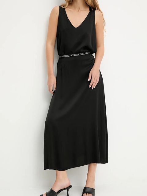 Answear.LAB spódnica kolor czarny midi rozkloszowana - zdjęcie produktu nr 1