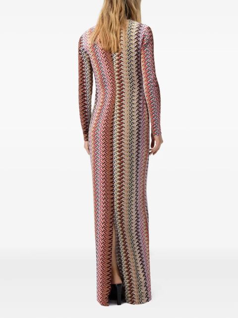 Missoni chevron-pattern maxi dress - Brown - zdjęcie produktu nr 2