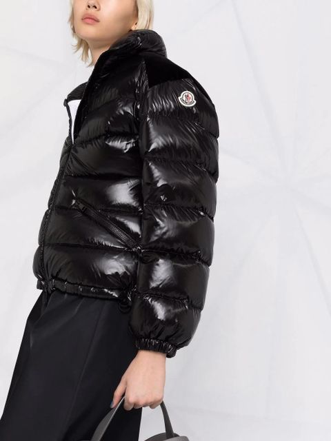 Moncler belted short down jacket - Black