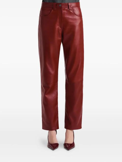 KHAITE Callum pocket lambskin trousers - Red