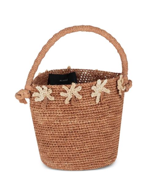 Alanui Shadow of The Palm palm-tree appliqué beach bag - Brown