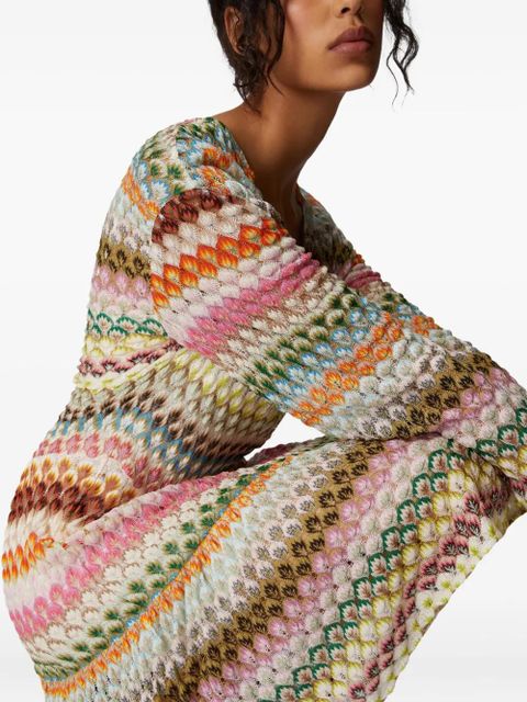 Missoni zigzag-pattern midi dress - Neutrals