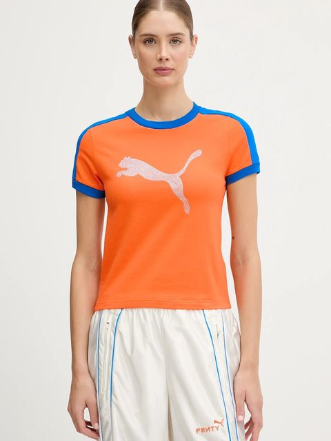 Puma t-shirt PUMA x FENTY damski kolor pomarańczowy 636184 - zdjęcie produktu nr 1