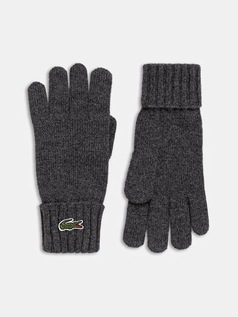 Lacoste rękawiczki wełniane kolor szary RV0452 - zdjęcie produktu nr 1
