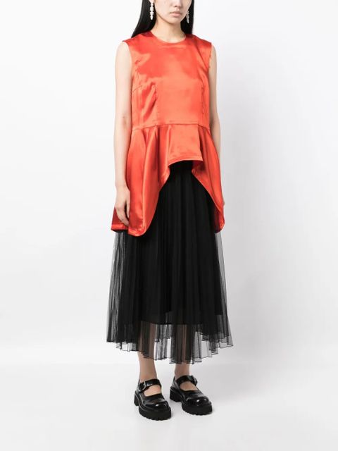Comme Des Garçons asymmetric-hem satin top - Red