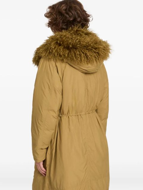Yves Salomon lambskin-trim parka - Brown