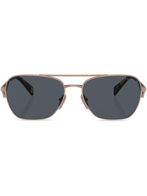 Prada Eyewear triangle-logo pilot sunglasses - Gold - zdjęcie produktu nr 1