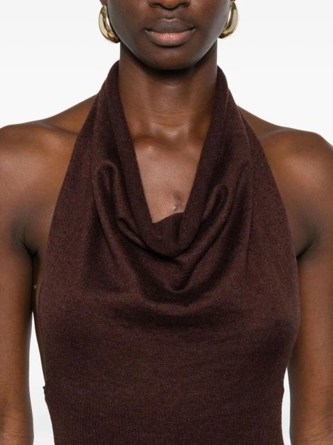 Aya Muse Reed halterneck maxi dress - Brown