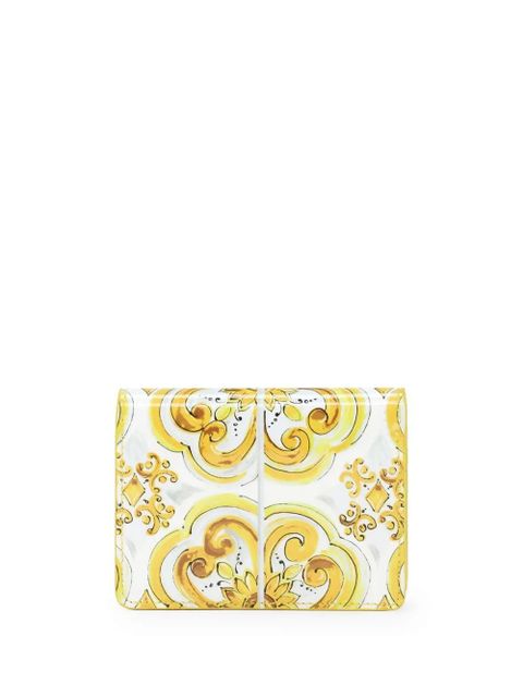 Dolce & Gabbana Majolica-print leather wallet - Yellow - zdjęcie produktu nr 2