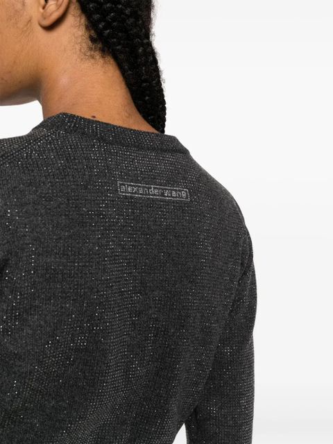 Alexander Wang high-shine cropped cardigan - Grey