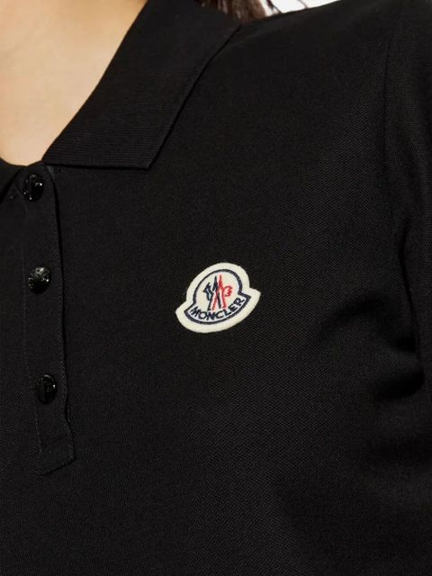 Moncler logo-patch polo shirt - Black