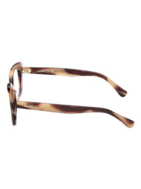 Max Mara tortoiseshell geometric-frame glasses - Brown