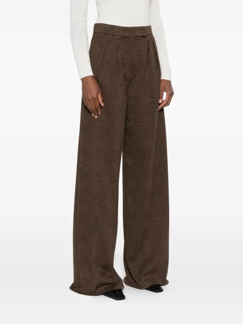 Max Mara pleated-check trousers - Brown