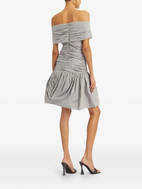 ROTATE BIRGER CHRISTENSEN off-shoulder ruched mini dress - Grey