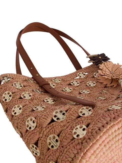 Rabanne crochet metal discs bucket bag - Pink