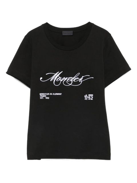 Moncler embroidered-logo cotton T-shirt - Black - zdjęcie produktu nr 1