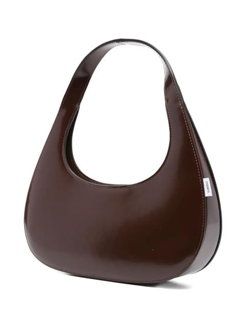 Coperni Slim Swipe patent-leather shoulder bag - Brown