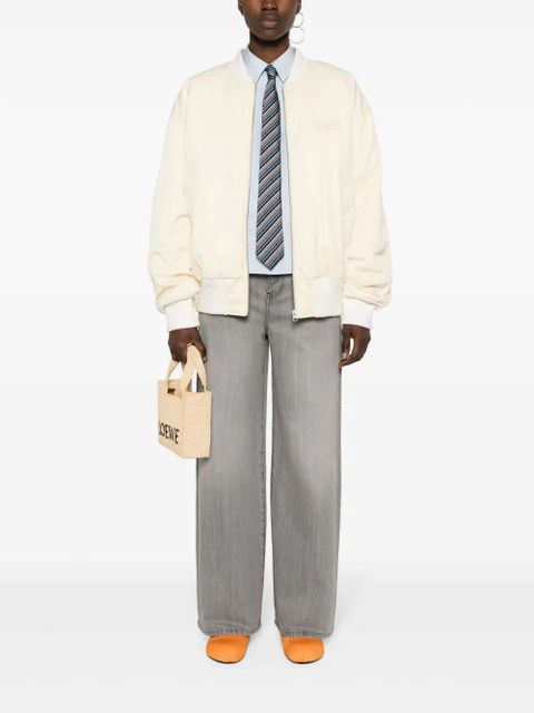 LOEWE Anagram-embroidered pintuck-panel shirt - Blue