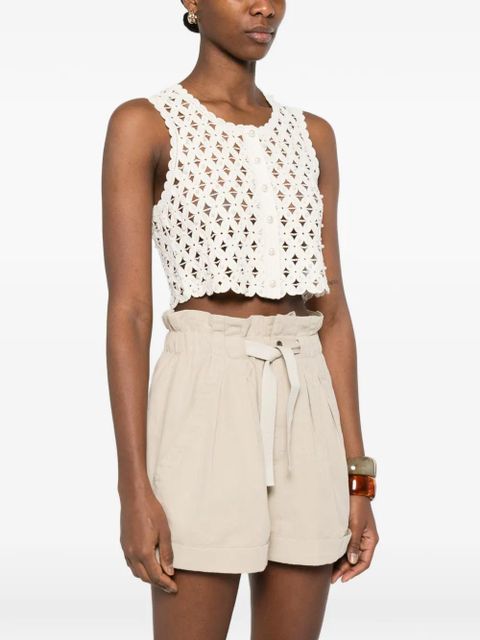 SANDRO floral-crochet vest - Neutrals