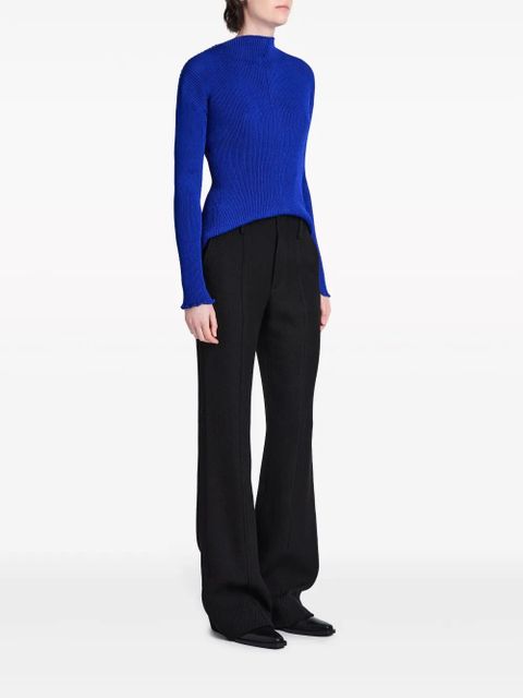 Proenza Schouler mock-neck ribbed sweatshirt - Blue