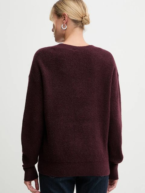 Morgan sweter z domieszką wełny damski kolor bordowy lekki MSTAR - zdjęcie produktu nr 2