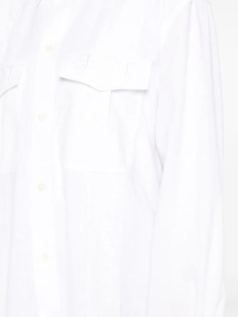 Marine Serre upcycled twin pocket shirt - White