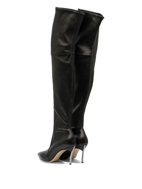 Casadei Blade leather over-the-knee high boots - Black
