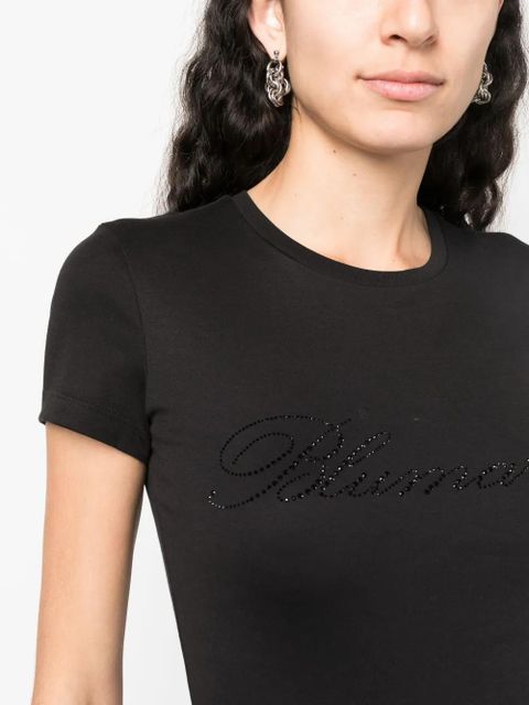 Blumarine logo-embellishment cotton T-shirt - Black