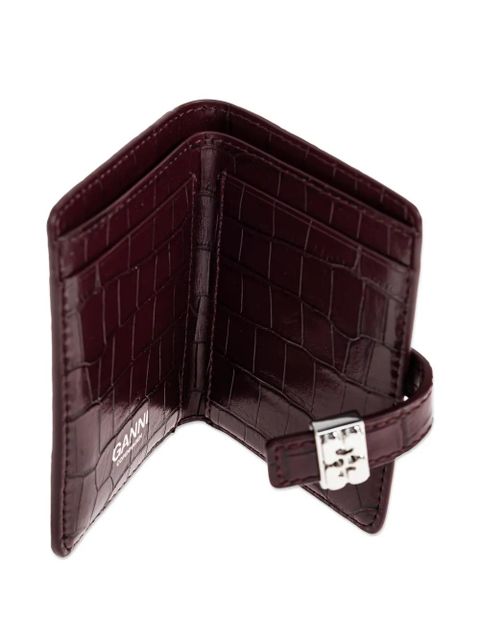 GANNI croc-effect buckle wallet - Red