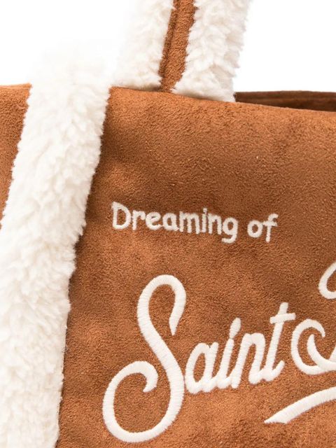 MC2 Saint Barth mini Vanity shearling-trim tote bag - Brown