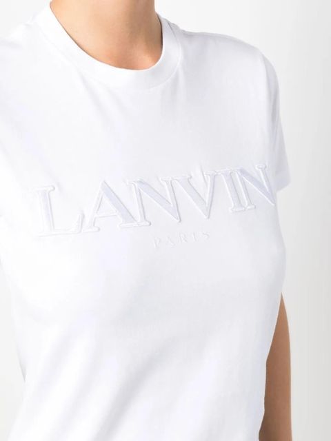 Lanvin logo-embroidered round-neck T-shirt - White