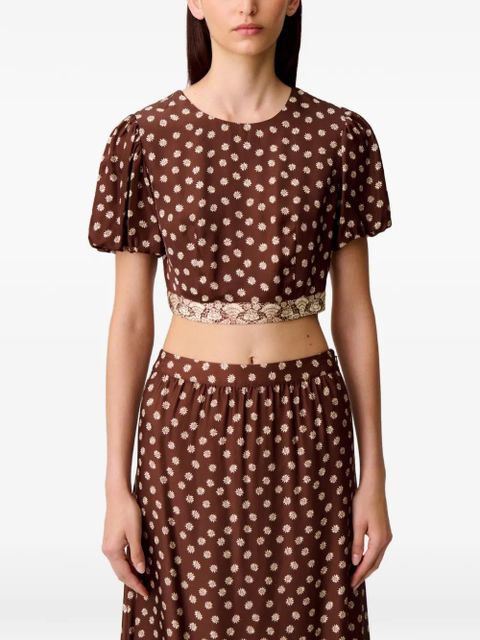 Claudie Pierlot floral print tie-fastening blouse - Brown