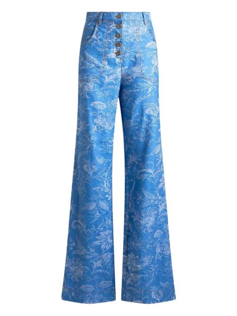 ETRO button-fastening printed jeans - Blue - zdjęcie produktu nr 1