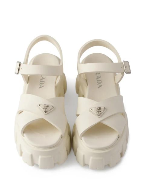 Prada Monolith buckle sandals - White