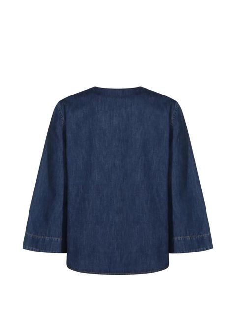 Valentino Garavani pocket V-neck top - Blue - zdjęcie produktu nr 1