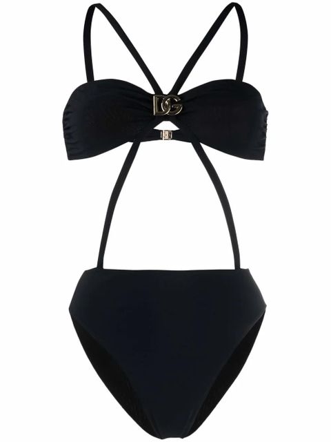 Dolce & Gabbana logo-plaque detail swimsuit - Black - zdjęcie produktu nr 1