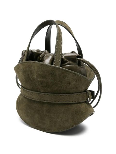 Balmain buckle suede tote bag - Green