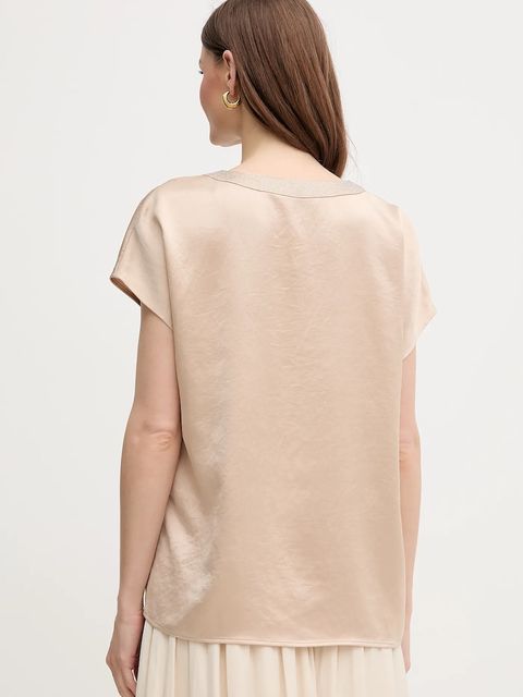 Marc Aurel bluzka damska kolor beżowy z aplikacją 6318-2000-93424 - zdjęcie produktu nr 2