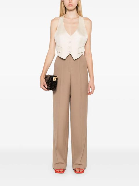 FENDI grain-de-poudre wool trousers - Brown