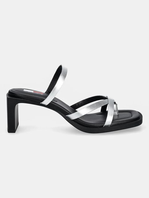 Tommy Jeans klapki skórzane THE SOHO SANDAL METALLIC - zdjęcie produktu nr 2