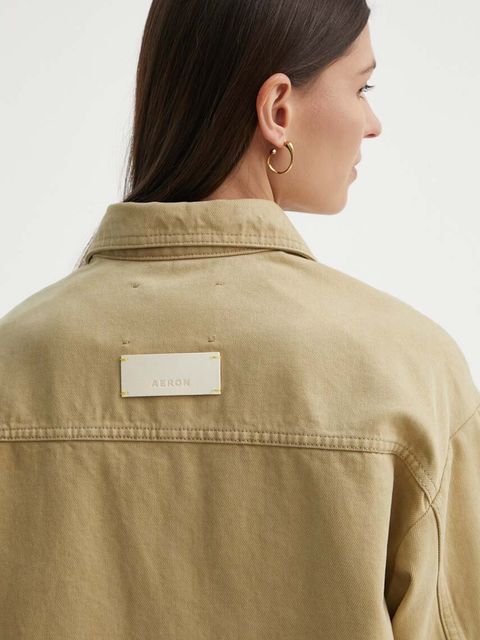 AERON kurtka jeansowa ANITA damska kolor zielony przejściowa oversize AW24RSSH152451