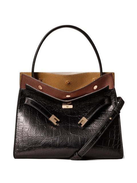 Tory Burch small Lee Radziwill embossed double bag - Black - zdjęcie produktu nr 1