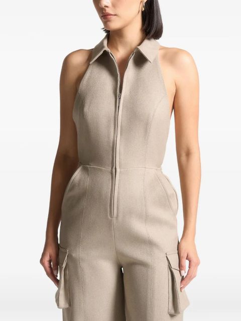 Manière De Voir halterneck cargo jumpsuit - Brown - zdjęcie produktu nr 1