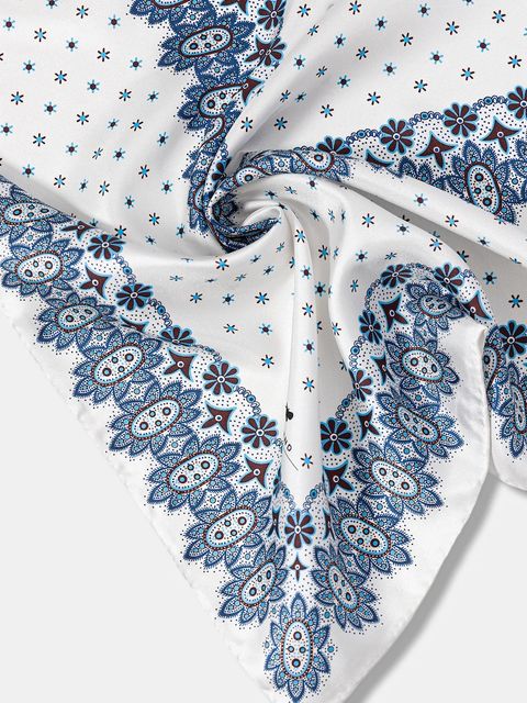 Weekend Max Mara apaszka jedwabna ONESTO damska kolor beżowy wzorzysta 2525546094600