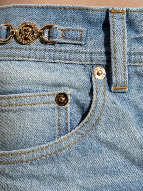 Versace logo-patch jeans - Blue